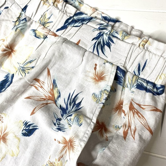 Stitch Star Women Pull On Elastic Waistband Linen Blend Floral Shorts Plus Sz 2X - Picture 7 of 16